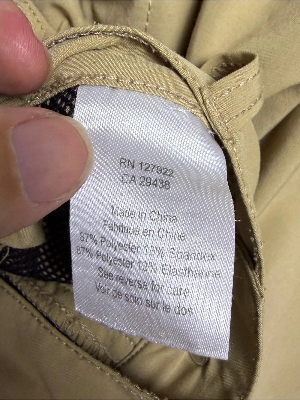 Mountain Khakis Hiking Shorts Men's 31 Light Beige Flat-Front Stretch 10” Inseam